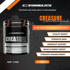 Reformulate CREASURE Creatine Monohydrate poster