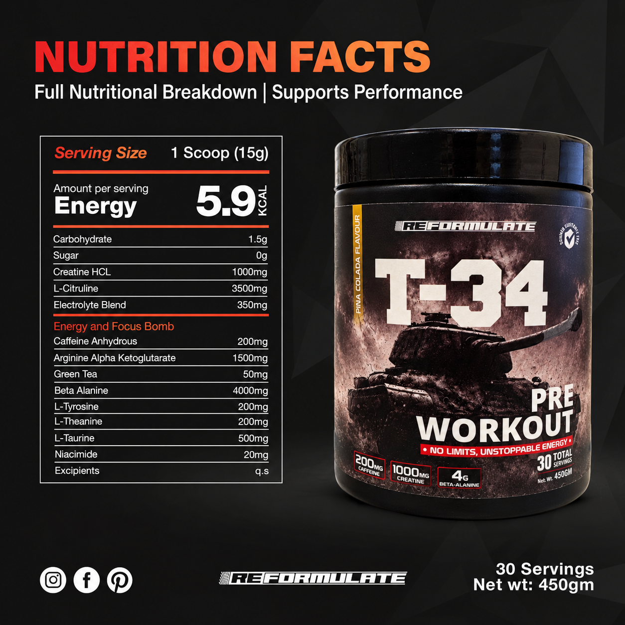 T-34 | Pre Workout | 450 g