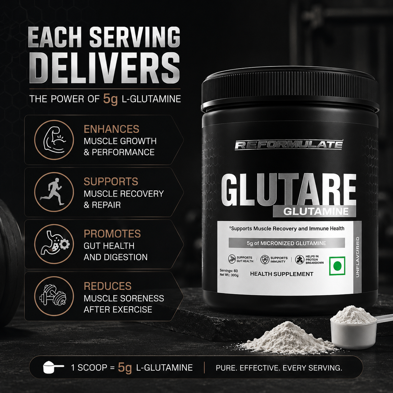 GLUTARE | Glutamine | 300g